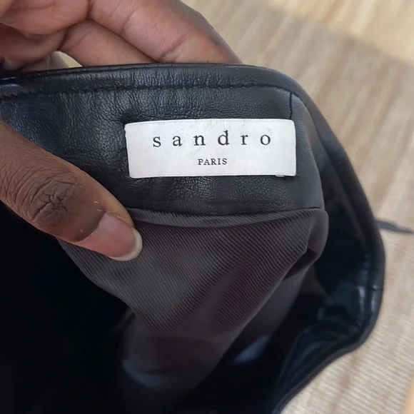 💓SOLD💓~~~SANDRO LAMBSKIN LEATHER SKIRT - Picture 5 of 8